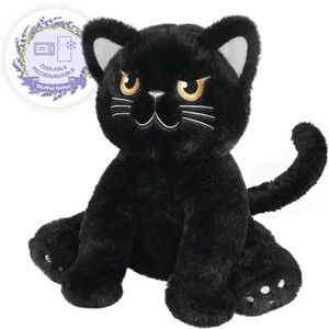 SuzziPals Microwavable Black Plush Cat Stuffed Animals Lavender, Heat & Cool